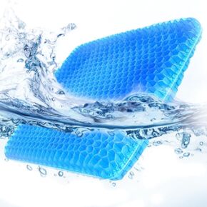 Golf Cart Gel Seat Cushion，Universal Insulated Golf Cart Cushion,Thick Big Breathable Honeycomb Design with Non-Slip Cover and Storage Bag,Blue