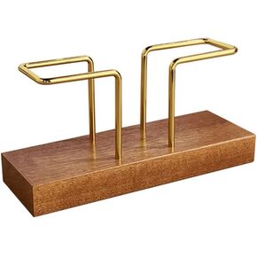 Wood Napkin Holder for Table Vertical Modern Napkin Holder with Metal Wire Suitable for Indoor Outdoor Kitchen Dining (Napkin holder with toothpick Holder)