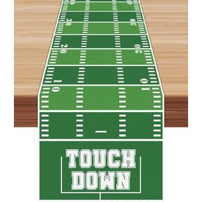 Football Table Runner Football Kitchen Dining Party Decorations Football Touchdown Linen Table Runner for Football Game Birthday Party Supplies 13 X 72 Inch