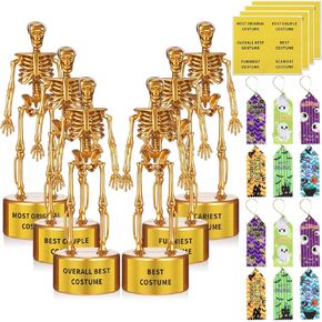 Namalu 24 جهاز كمبيوتر شخصى لمسابقة الهالوين جائزة جائزة مجموعة ذهبية مخيف الهيكل العظمي الكأس حزب الكأس أشرطة مضحك جائزة الكأس أشرطة للأطفال البالغين الاحتفال لعبة لوازم الجمجمة لصالح المكافآت in Kuwait