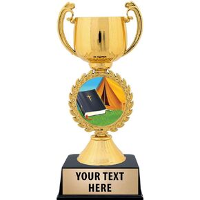 Crown Awards Personalized Bible Camp Trophy, 7.25" Gold Cup Bible Camp Trophies with Free Custom Engraving Prime