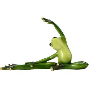 Frog Sculpture Statue Funny Resin Frog, Creative Frog Figurine Froggy Yoga Pose Frog Mascot Frogs Collectible Animals Resin Crafts for Home Office Bathroom Garden Decoration Gift (Bridge Type)