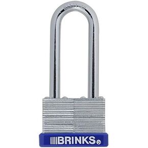 BRINKS - 44mm Laminated Steel Keyed Padlock with 2" Shackle, 24 Pack - Chrome Plated with Hardened Steel Shackle