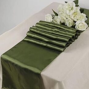 5 Pc 12 x 108 inch Long Charmeuse Satin Table Runners Bright Shiny Silk and Smooth Fabric for Decorations Birthday Parties,Baby Shower Banquet Wedding - Baby Blue/Aqua Blue