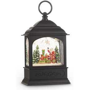 RAZ Imports Santa in Train Animated Musical Lighted Water Lantern, 8.5 inches