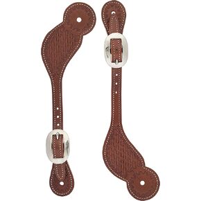 Weaver Leather Basketweave Skirting Leather Spur Straps, Brown
