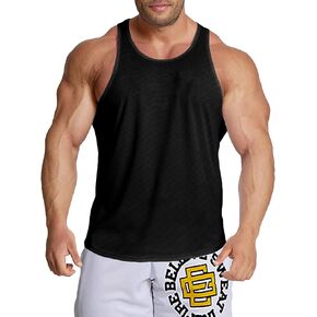 Men's Workout Stringer Tank Tops Mesh Quick Dry Y-Back Tops Muscle Athletic Shirts for Gym