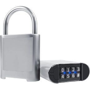 Combination Lock, Waterproof, Gunmetal Black, 4-8 Digit Combination, Suitable for Outdoor, Garage, Fence, Warehouse, Locker, Cabinet