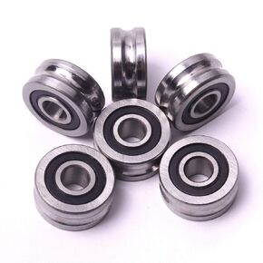 Atoplee Deep U Groove Ball Track Guide Bearing,6pcs LFR50/8-6 U Groove Sealed Ball Track Guide Bearing Double Row Angular Contact Ball Bearings(8 * 24 * 11mm)