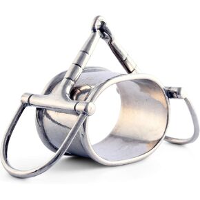 Vagabond House Pewter Horse Tack Equestrian Napkin Ring (Sold as Single Ring) Artisan Crafted Designer Rings 3.75 inch Long