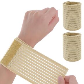 2 PCS Elastic Wrist Support Band Wrap Breathable Wrist Brace Adjustable Wrist Straps Support Relieves Wrist Pain Arthritis Tendonitis Sports Use for Men and Women Right & Left (Black)