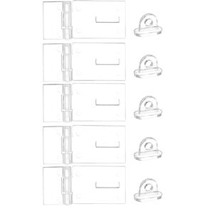 uxcell 5Pcs 55x25mm Acrylic Hasp Latch, Clear Acrylic Hasp Buckle Mini Hinge Hasp for Jewelry Box Small Box