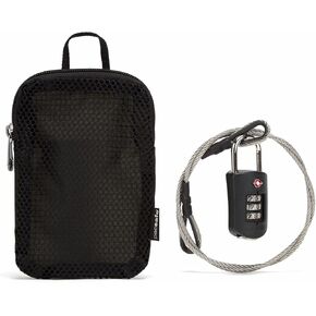 Pacsafe Prosafe 1000 Combination Lock with Steel Cable, Black