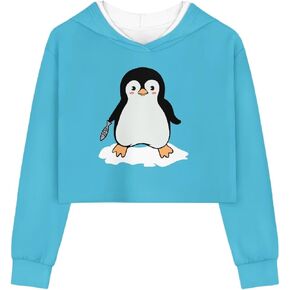 DISNIMO Crop Hoodies for Teen Girls Kids Youth Pullover Tops Long Sleeve Fashion Sweatshirts Size 5-14