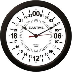 Trintec 14" 24 Hour Military Wall Clock in White ZT24HR14-W