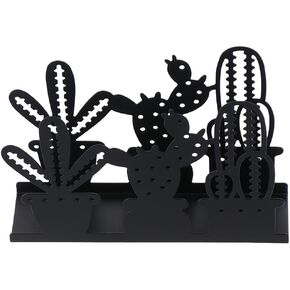 Cactus Theme Napkin Holders for Table, Farmhouse Kitchen Cocktail Dining Paper Napkin Holder, Stainless Steel Napkin Dispenser Holder,Black