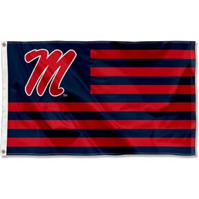 Ole Miss American Stripes Nation Flag