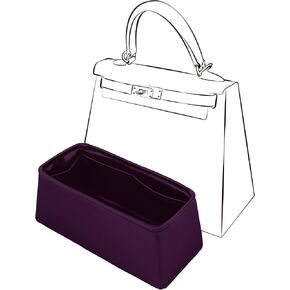 JLYZ Moon Purse Organizer Insert Silk fabric for Women Handbags&Totebag,Bag Organizer with Zipper Compatible with Kelly (Kelly25 with Zipper,Champagne)
