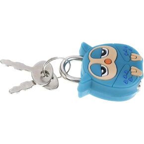 SHIDOW Mini Padlock Key, Mini Padlocks with Keys, Owl Lock Padlock with Keys, Cartoon Animal Mini Padlock Security Lock, for Suitcases, Jewelry Box, Handbag, Backpack, Lockers, Cabinet (1PCS)