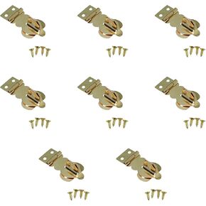 Maxmoral 8PCS 1.45x0.56inch Mini Decorative Hasp Box Latch Hasp Solid Brass Padlock Hasp with Screw Ideal for Vintage Craft Small Woodworking Project Wooden Jewellery Box Small Cabinet