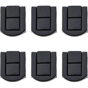 6 قطع من Geesatis قفل بمشبك صغير مقاس 20 × 25 مم قفل بمزلاج لحقيبة حقيبة السيارة بمشبك تزيين، مع براغي تثبيت، أسود in Kuwait