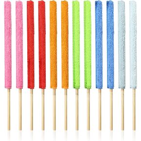 12 Pcs Microfiber Detail Duster Sticks Fan Cleaning Brush Crevice Cleaning Tool AC Vent Cleaner Mini Split Cleaning Kit Fan Blade Cleaner Dusters for Cleaning Home Car Window Blind(Multicolors)