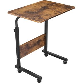soges 23.6 inches Adjustable Mobile Desk, Small Rolling Lapdesk, Movable Sit-Stand Laptop Table, Standing Computer Desk Cart Tray for Bed Sofa Couch, Black