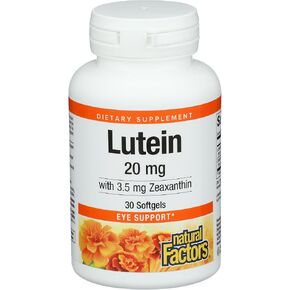 Natural Factors - Lutein 20mg, Natural Antioxidant to Support Eye Health, 60 Soft Gels