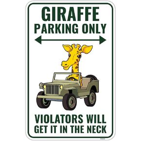 Venicor Giraffe Sign Decor - 9 x 14 Inches - Aluminum - Cute Giraffe Gifts for Women Men