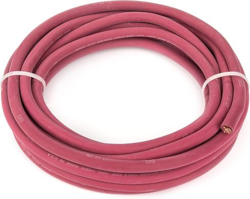 EWCS 2 Gauge Premium Extra Flexible Welding Cable 600 VOLT - Red - 20 Feet - Made in The USA in Saudi Arabia