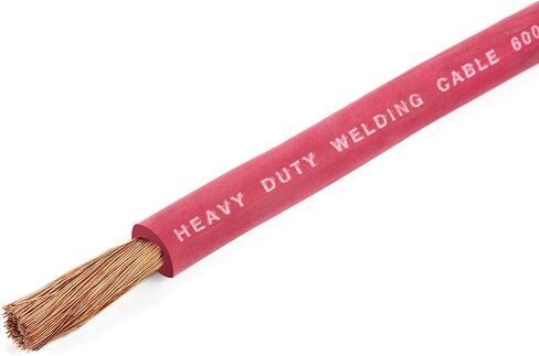 EWCS 2 Gauge Premium Extra Flexible Welding Cable 600 VOLT - Red - 20 Feet - Made in The USA in Saudi Arabia