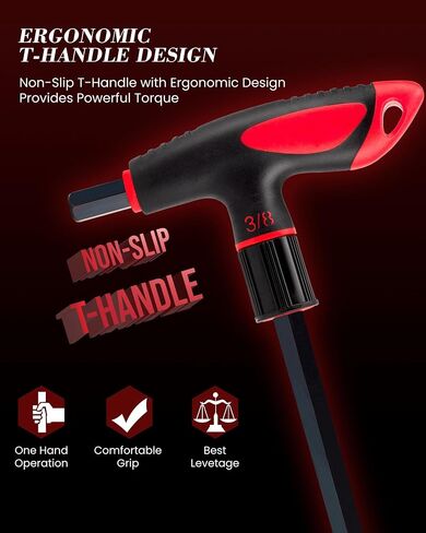 Lichamp 8 Pieces Metric T Handle Allen Wrench Set, 2-10 mm, Ball Head, Standard T handle Tee Handle Allen Hex Key Set, Long Handle Heavy Duty Excellent Set in Saudi Arabia