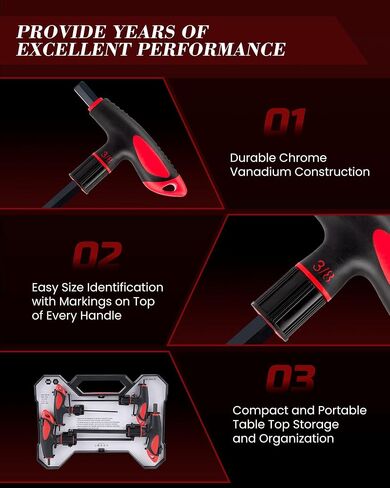 Lichamp 8 Pieces Metric T Handle Allen Wrench Set, 2-10 mm, Ball Head, Standard T handle Tee Handle Allen Hex Key Set, Long Handle Heavy Duty Excellent Set in Saudi Arabia
