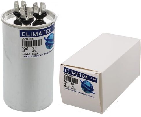 ClimaTek 50 + 5 50/5 MFD uf 370 أو 440 فولت مكثف دائري مزدوج التشغيل CLM5554R لضاغط محرك مكثف يعمل بالتيار المتردد in Kuwait