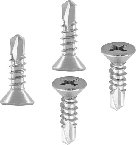 100PCS M4.2 x 32 Stainless Sheet Flat Head Self Drilling Screw, Phillips Drive with Drill Point, Metal Tek Screws, Self Drilling Sheet in Saudi Arabia