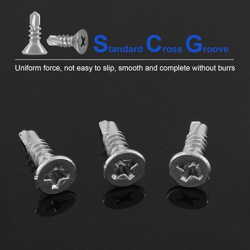 100PCS M4.2 x 32 Stainless Sheet Flat Head Self Drilling Screw, Phillips Drive with Drill Point, Metal Tek Screws, Self Drilling Sheet in Saudi Arabia