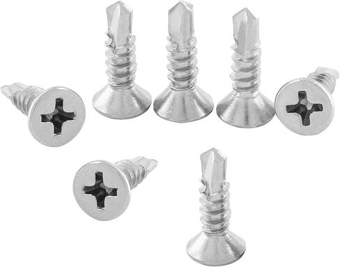 100PCS M4.2 x 32 Stainless Sheet Flat Head Self Drilling Screw, Phillips Drive with Drill Point, Metal Tek Screws, Self Drilling Sheet in Saudi Arabia