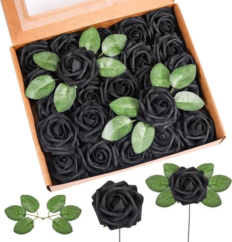25pcs Fake Roses Foam Artificial Flowers, Dusty Ivory White Red Pink Burgundy Colorful Foam Rose for DIY Bridal Baby Shower Decoration in Saudi Arabia