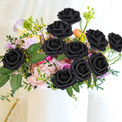 25pcs Fake Roses Foam Artificial Flowers, Dusty Ivory White Red Pink Burgundy Colorful Foam Rose for DIY Bridal Baby Shower Decoration in Saudi Arabia