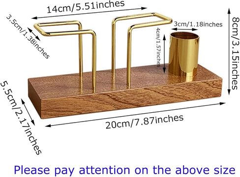حامل مناديل خشبي للطاولة حامل مناديل حديث عمودي مع سلك معدني مناسب لتناول الطعام في المطبخ الداخلي والخارجي (حامل مناديل مع حامل مسواك) in Kuwait