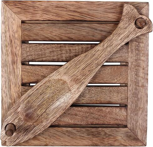 Wooden Napkin Holder Flat with decorative weighted stick on top to hold the tissue 5"x5"x3" Inches| Modern Dining Table Décor Kitchen Tables & Countertops Christmas Decoration in Saudi Arabia