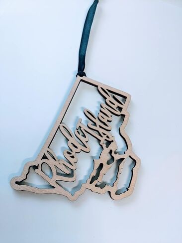 Rhode Island Christmas Ornament State Ornament Rustic Ornament Wood Ornament Country Christmas in Kuwait