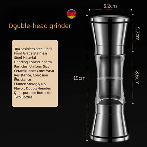 Manual Salt and Pepper Grinder, 2 in 1 Salt and Pepper Shakers, Stainless Steel Shakers with Adjustable Coarseness, Pepper Shaker Spice Grinder for Kitchen, Chef Gift and Ideal Gift for Housewarming in Saudi Arabia