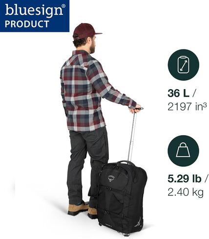 Osprey Farpoint Men's Wheeled Travel Pack 36L, Muted Space Blue in Saudi Arabia
