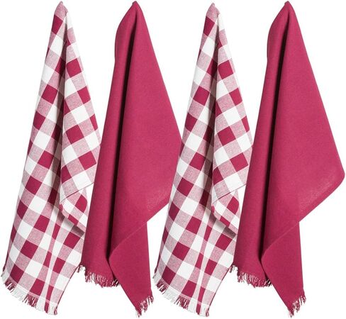 DII Heavyweight Woven Fringed Check Plaid, Dishcloth, Gray in Saudi Arabia