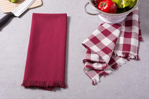 DII Heavyweight Woven Fringed Check Plaid, Dishcloth, Gray in Saudi Arabia