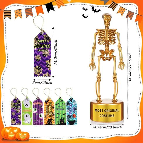 Namalu 24 جهاز كمبيوتر شخصى لمسابقة الهالوين جائزة جائزة مجموعة ذهبية مخيف الهيكل العظمي الكأس حزب الكأس أشرطة مضحك جائزة الكأس أشرطة للأطفال البالغين الاحتفال لعبة لوازم الجمجمة لصالح المكافآت in Kuwait