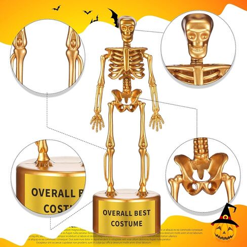 Namalu 24 جهاز كمبيوتر شخصى لمسابقة الهالوين جائزة جائزة مجموعة ذهبية مخيف الهيكل العظمي الكأس حزب الكأس أشرطة مضحك جائزة الكأس أشرطة للأطفال البالغين الاحتفال لعبة لوازم الجمجمة لصالح المكافآت in Kuwait
