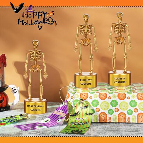 Namalu 24 جهاز كمبيوتر شخصى لمسابقة الهالوين جائزة جائزة مجموعة ذهبية مخيف الهيكل العظمي الكأس حزب الكأس أشرطة مضحك جائزة الكأس أشرطة للأطفال البالغين الاحتفال لعبة لوازم الجمجمة لصالح المكافآت in Kuwait