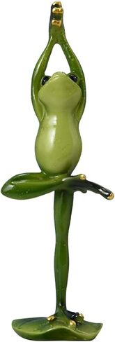 Frog Sculpture Statue Funny Resin Frog, Creative Frog Figurine Froggy Yoga Pose Frog Mascot Frogs Collectible Animals Resin Crafts for Home Office Bathroom Garden Decoration Gift (Bridge Type) in Saudi Arabia